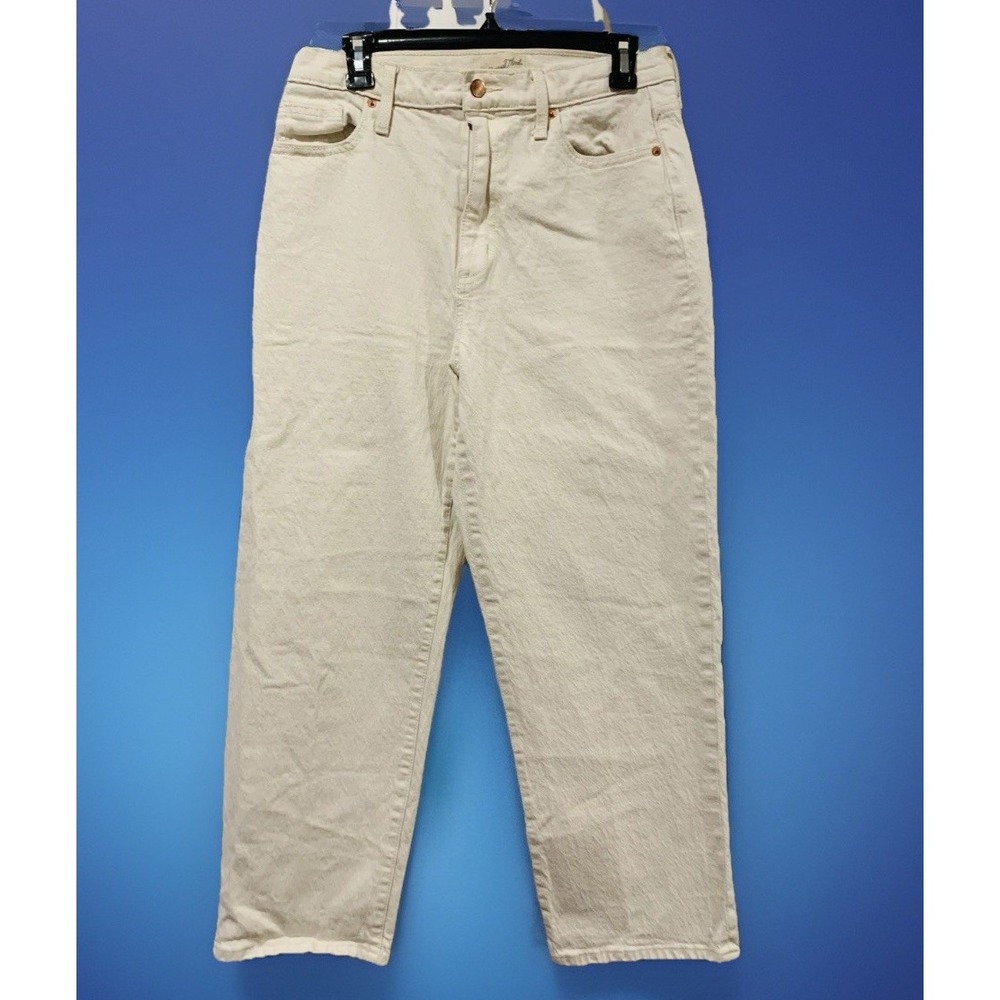 Universal Thread Pants Women 10 Ivory Denim Jeans‎ Cot Blend Stretch Bootcut